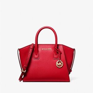 Michael Kors Avril XS Satchel Crossbody Bag Leather Red Cherry